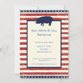 赤く、白及びあなた7月の4日バーベキューのBdayの招待状 招待状 (正面)