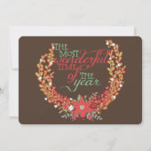 赤く、真新しいシカのクリスマスの休日の写真カード シーズンカード (裏面)