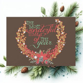 赤く、真新しいシカのクリスマスの休日の写真カード シーズンカード