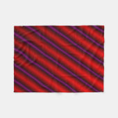 赤く、紫色および黒いレーザーそっくりのラインパターン フリースブランケット (正面(横))