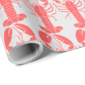 赤く、薄い灰色のCrawfishの包装紙 ラッピングペーパー (ロールコーナー)