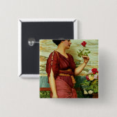 赤く、赤いバラ 缶バッジ (正面&裏面)