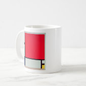 赤く、青および黄色の構成 コーヒーマグカップ (正面左)