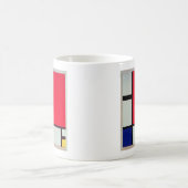 赤く、青および黄色の構成 コーヒーマグカップ (中央)