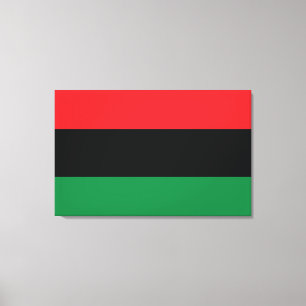 赤く、黒いおよび緑の旗 キャンバスプリント