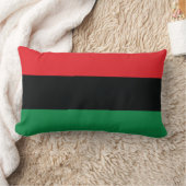 赤く、黒いおよび緑の旗 ランバークッション (ブランケット)