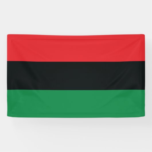 赤く、黒いおよび緑の旗 横断幕 (横)