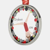 赤く、黒い及び緑の記念品のブラウンの毛の体育専門家 メタルオーナメント (左)