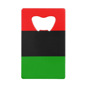 赤く、黒い、緑鍋のアフリカ人の旗 クレジットカード栓抜き