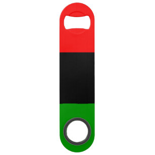 赤く、黒い、緑鍋のアフリカ人の旗 スピード栓抜き