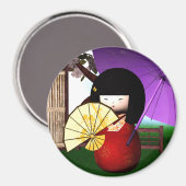 赤こけしの人形芸術 マグネット (正面/裏面)