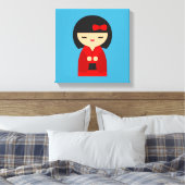 赤こけし日本の人形 キャンバスプリント (インサイチュ (寝室))
