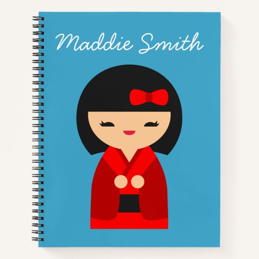 赤こけし日本の人形 ノートブック (正面)