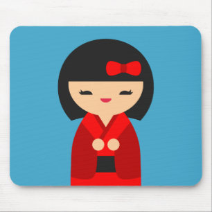 赤こけし日本の人形 マウスパッド