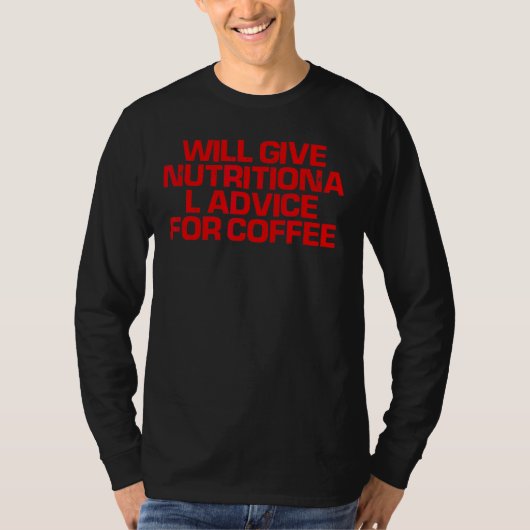 赤ことわざ与えはコーヒーアドバイス Tシャツ (正面)