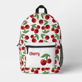 赤さくらんぼが一面に実パーソナライズされたる プリントバックパック
