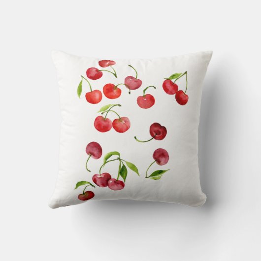 赤さくらんぼさくらんぼの水色 クッション (裏面)