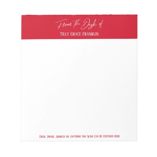 赤さくらんぼの机からの手書き ノートパッド (正面)