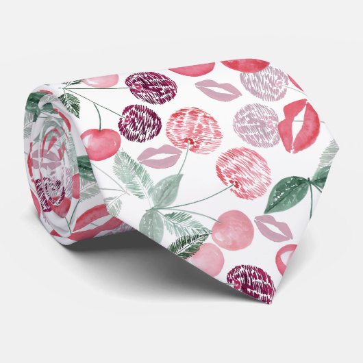 赤さくらんぼの果実スタイリッシュのネックタイ ネクタイ (ロール)