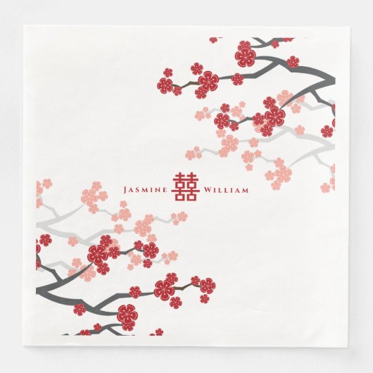 赤さくらんぼの花と習氏中国のの結婚二倍 (正面)