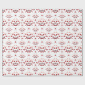 赤さくらんぼの花と習氏中国のの結婚二倍 ラッピングペーパー