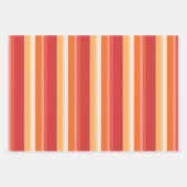 赤さくらんぼの花の花並みとストライプ ラッピングペーパーシート (正面2)