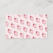 赤さくらんぼカップケーキピンクガールベビーシャワー エンクロージャーカード (裏面)