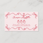 赤さくらんぼカップケーキピンクガールベビーシャワー エンクロージャーカード (正面)