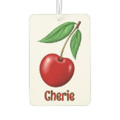 赤さくらんぼデザイン パーソナライズされた カーエアーフレッシュナー (裏面)
