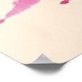 赤さくらんぼピンクウォーター独身のカラーフラワー絵画ズ ポスター (角)