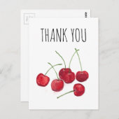 赤さくらんぼフルーツウォーター色の甘い食品ビーガン ポストカード (正面/裏面)