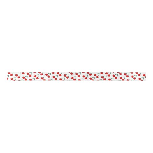 赤さくらんぼフルーツカスタムの色のギフトリボン サテンリボン (正面)