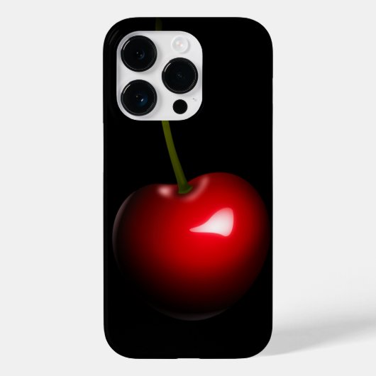 赤さくらんぼブラックiPhoneケース – カスタム色 Case-Mate iPhoneケース (裏面)