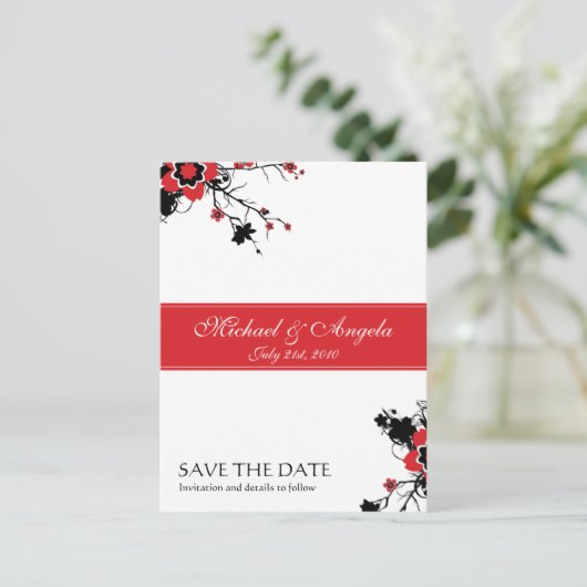 赤さくらんぼブロッサム桜保存日 案内ポストカード (スタンド正面)