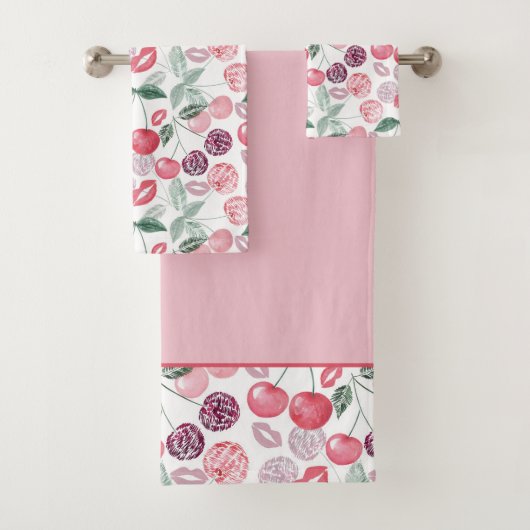 赤さくらんぼベリスタイリッシューのフルーツバスタオルセット バスタオルセット (インサイチュ)