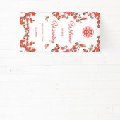 赤さくらんぼ咲き白中国の結婚色 横断幕 (インサイチュ)