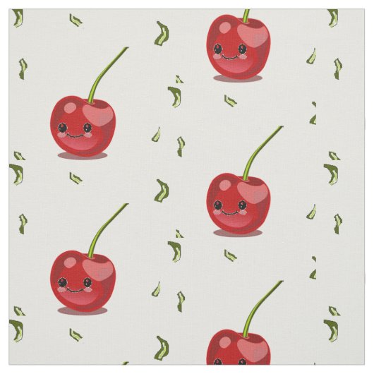 赤さくらんぼ果かわいい ファブリック (見本)