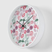 赤さくらんぼ果スタイリッシュ実 壁時計 (傾斜)