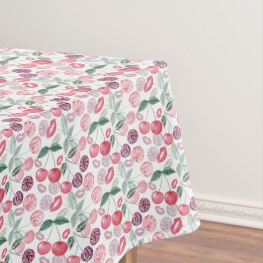赤さくらんぼ果実スタイリッシュ テーブルクロス (インサイチュ)
