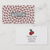 赤さくらんぼ白（任意の色）フルーティパーソナライズされた 名刺 (正面/裏面)