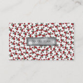 赤さくらんぼ白（任意の色）フルーティパーソナライズされた 名刺 (正面)