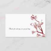 赤さくらんぼ結婚のテーブル座席表 プレイスカード (裏面)