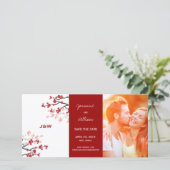 赤さくらんぼ花咲きアジア桜花写真 セーブザデート (スタンド正面)