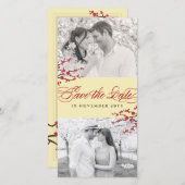 赤さくらんぼ花咲きアジア禅桜花写真 セーブザデート (正面/裏面)