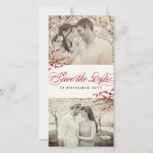 赤さくらんぼ花咲きアジア禅桜花写真 セーブザデート (正面)