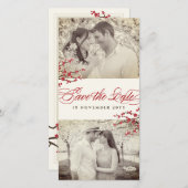 赤さくらんぼ花咲きアジア禅桜花写真 セーブザデート (正面/裏面)