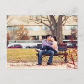 赤さくらんぼ花東洋の結婚式の日付を保存 案内ポストカード (正面)