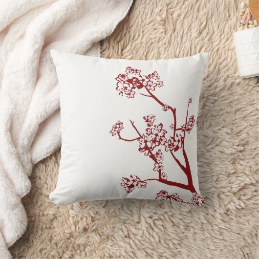 赤さくらんぼ花枕 クッション (ブランケット)