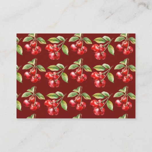 赤さくらんぼ赤ちゃんシャワーベビー エンクロージャーカード (裏面)