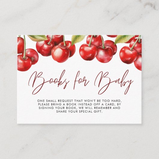 赤さくらんぼ赤ちゃんシャワーベビー エンクロージャーカード (正面)